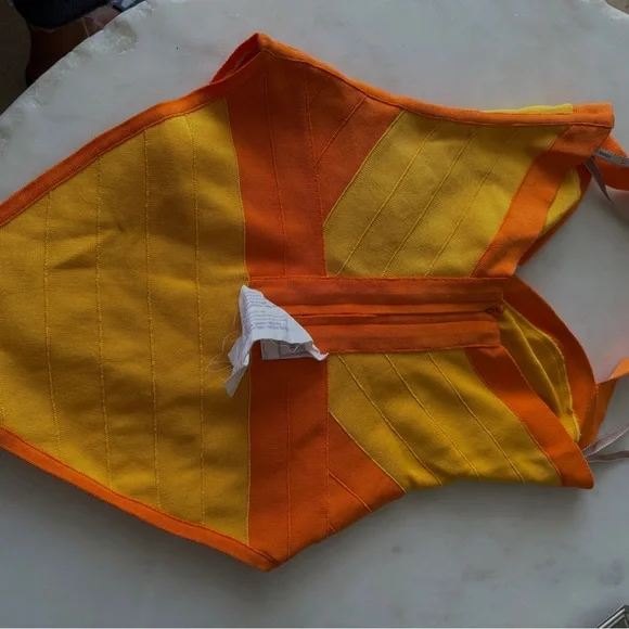 Herve Leger Orange and Yellow Swimsuit - Picture 2 of 6